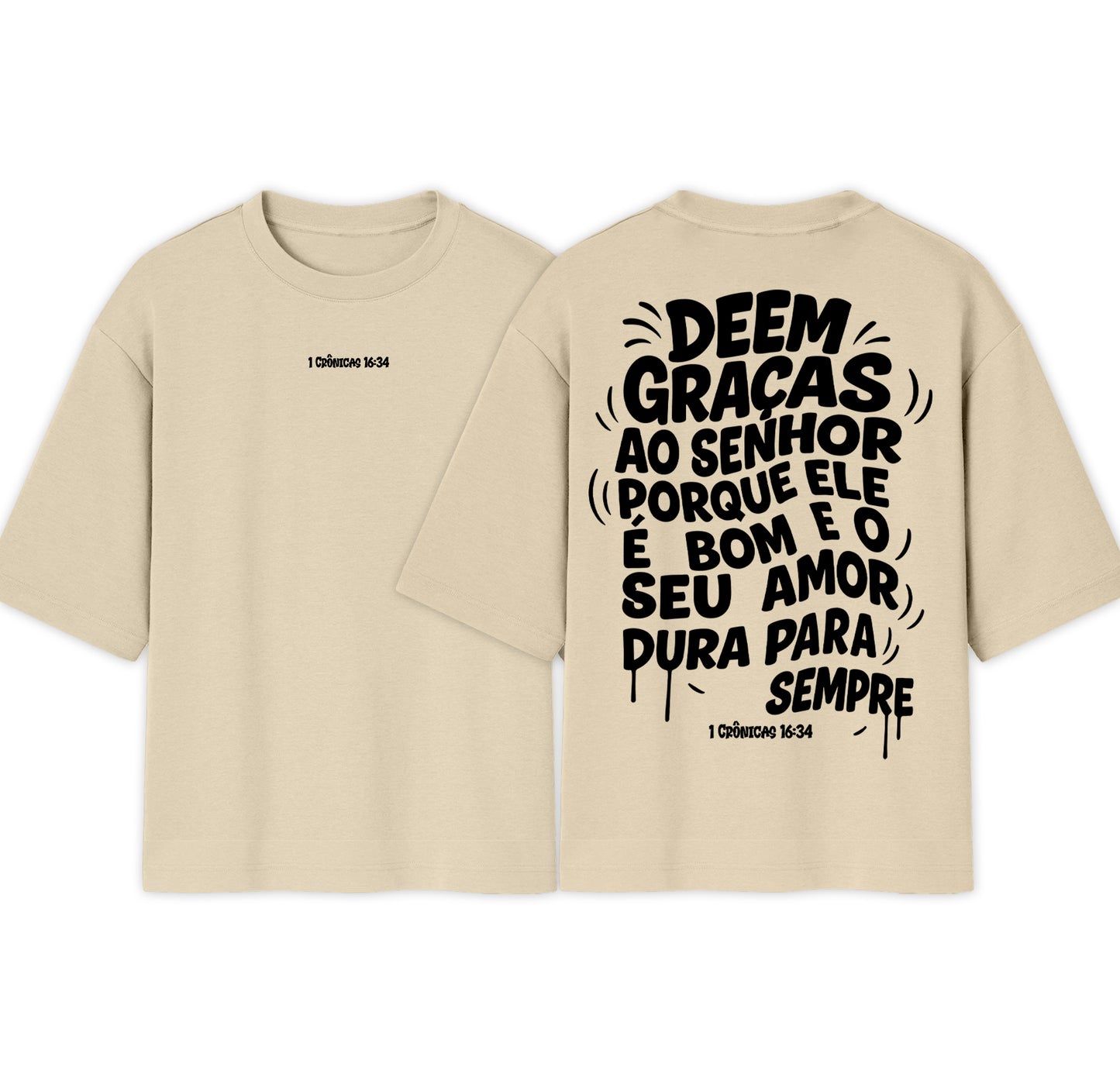 Camiseta Oversized | 1 CRONICAS 16:34 | lançamento