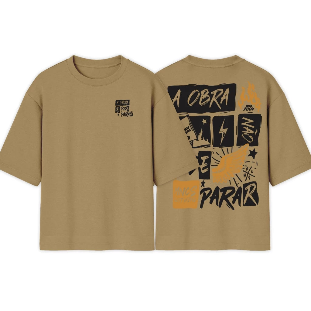 Camiseta Oversized | A Obra Nao Pode Parar | Varias Cores