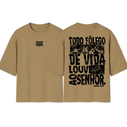 Camiseta Oversized  | Salmos 150:6 | Novidade