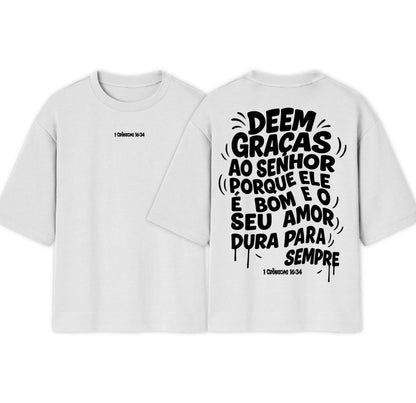 Camiseta Oversized | 1 CRONICAS 16:34 | lançamento