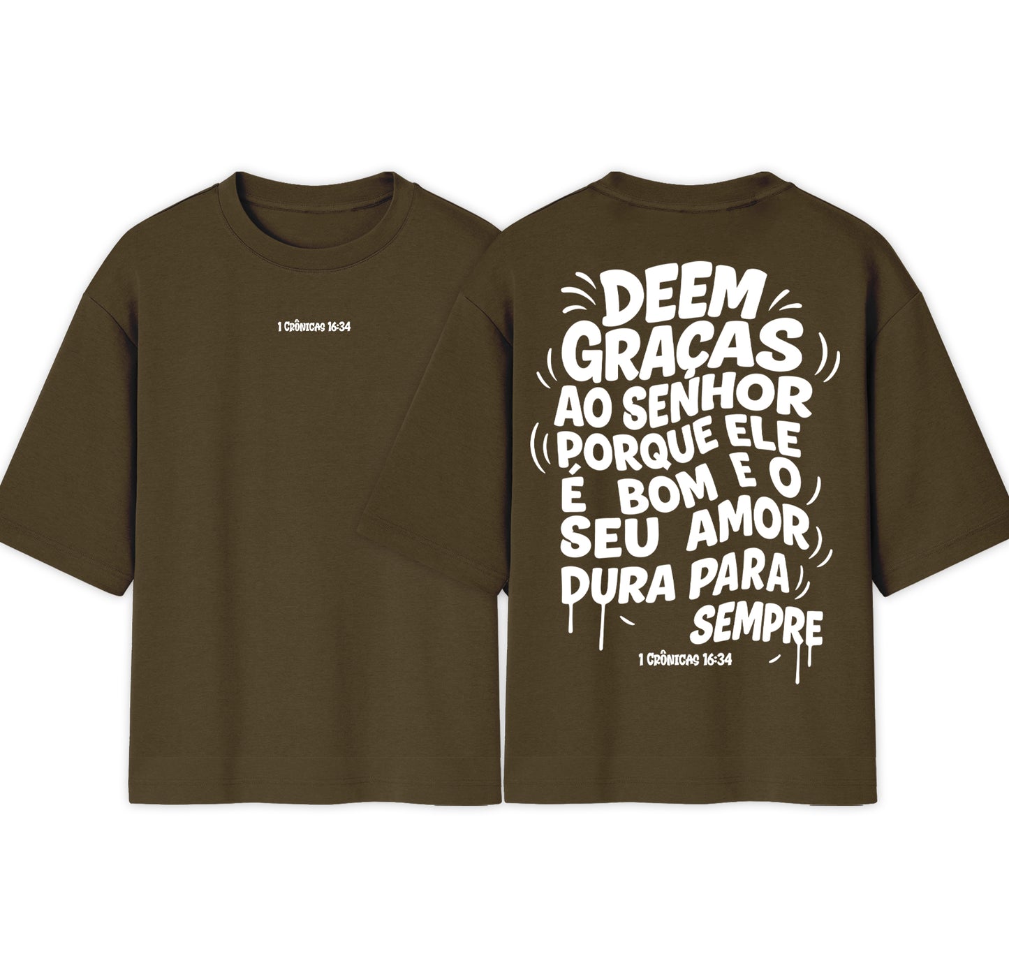 Camiseta Oversized | 1 CRONICAS 16:34 | lançamento