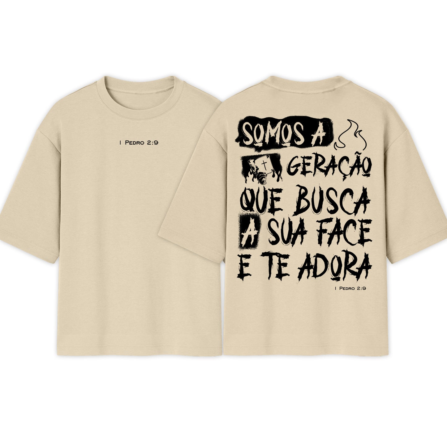 Camiseta Oversized  | Somos a geração que busca a sua face | Escolha popular