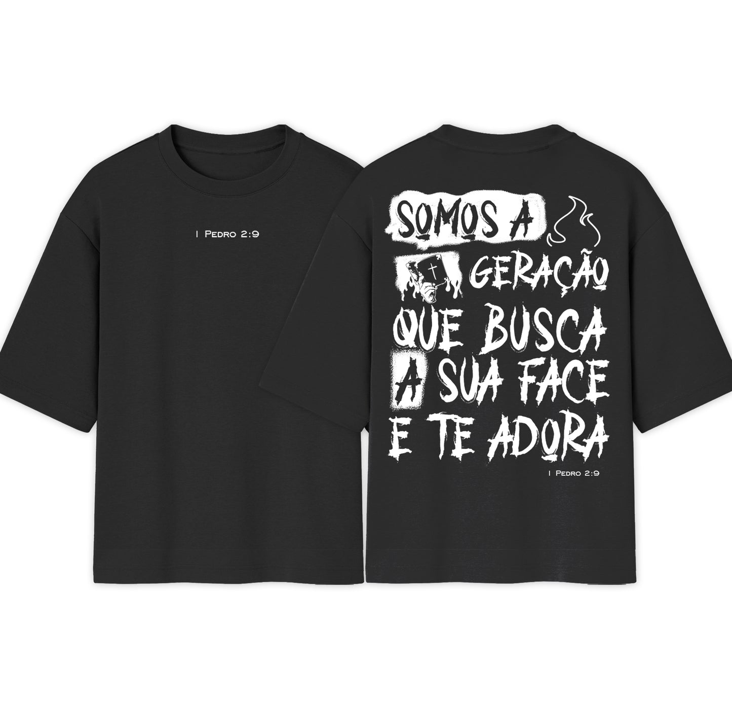 Camiseta Oversized  | Somos a geração que busca a sua face | Escolha popular